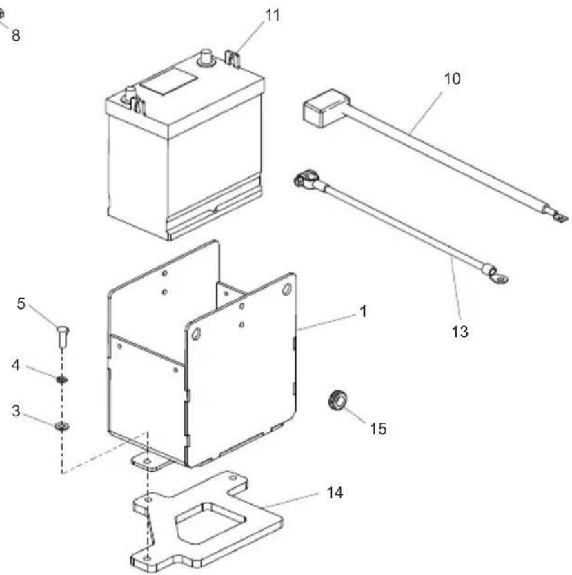 ALTRAD BELLE RPC 45/60 - Battery Holder, Support de Batterie Soporte de Bateria, Suporte de Bateria - 4