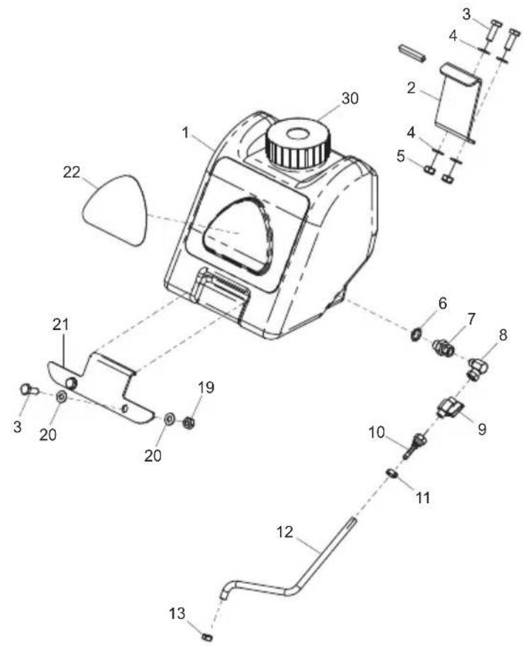 ALTRAD BELLE PCX 500 - Water Bottle Kit, Bouteille d'eau montée à l'avant, DepoSito de agua de montaje frontal, Garrafa de Água Instalada na Parte Dienteira - 3