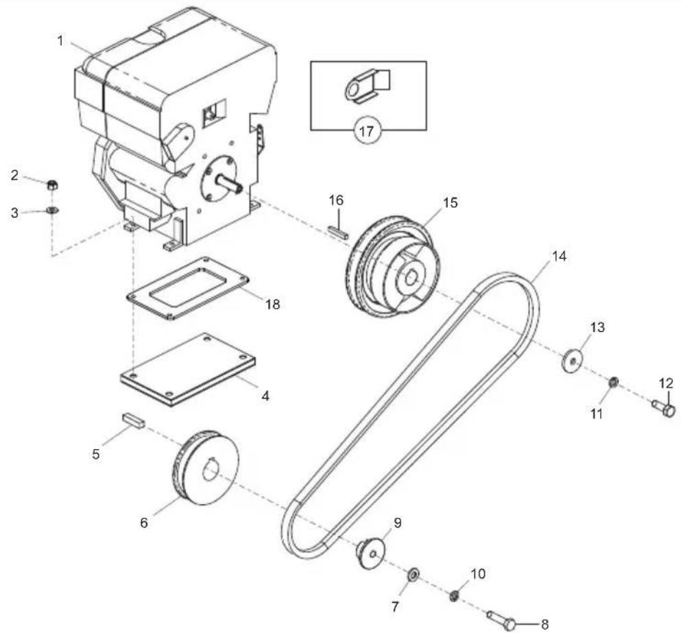 ALTRAD BELLE PCX 500 - Engine and Drive Kit (Hatz), Moteur et Kit d'entraînement (Hatz), Motor y Kit Transmision (Hatz), Motore kit de Transmissão (Hatz) - 1