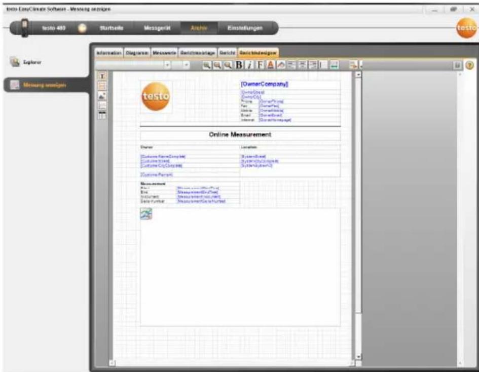 Testo 835-T2 - Onglet Éditeur de rapport - 1