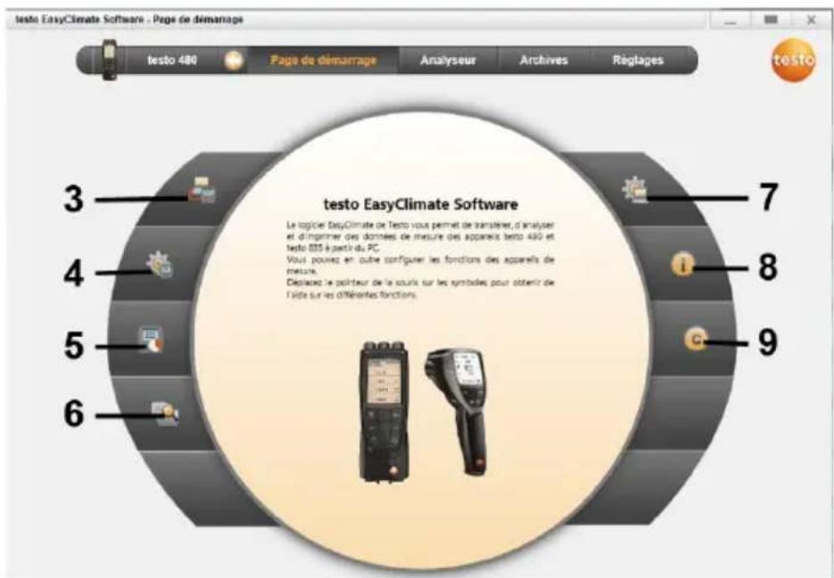 Testo 835-T2 - Menu Page de démarrage - 2