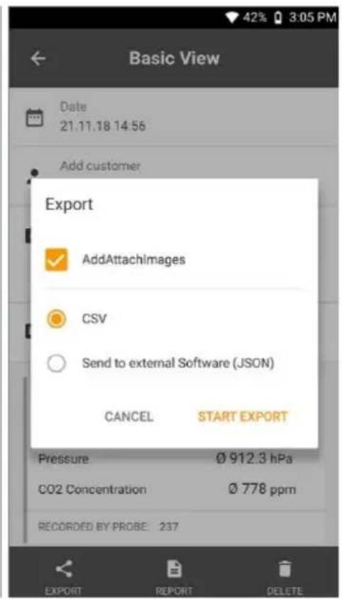 Testo 400 - Envoyer un rapport - 2