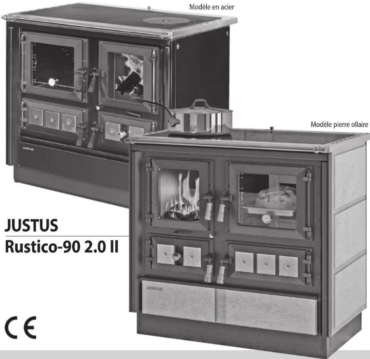 Modèle en acier JustUS JustUS Rustico-90 2.0 II CE Modèle pierre ollaire