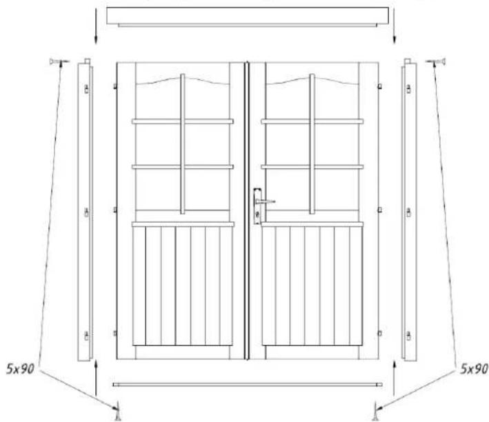 PALMAKO Emma - Doorframe installation (Only necessary for a double door!): - 1