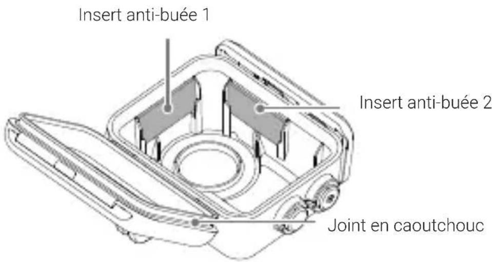 Insert anti-buée 1 Insert anti-buée 2 Joint en caoutchouc