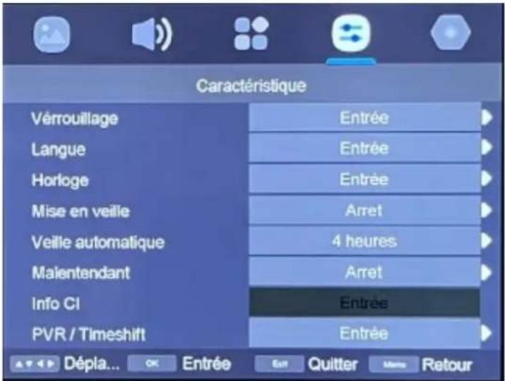 CONTINENTAL EDISON CELED32HDV223B7 - Menu des fonctionnalités - 1