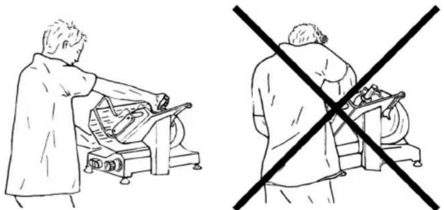 Hendi 210031 - WARNING: Products to be cut must be loaded on the food tray only when the dial knob is set to the "0" position. Pay attention to the blade and the sharp edges. - 2