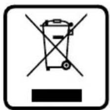 Prohibition sign depicting a trash bin crossed out by diagonal lines, with a blank rectangular base.