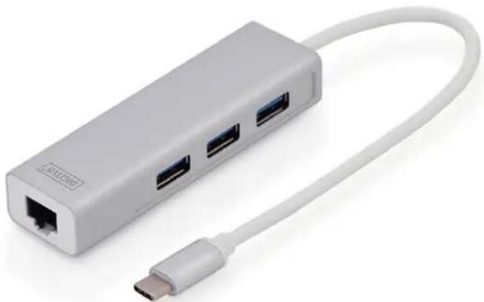 Digitus DA-70255 - Hub USB 3.0 Type-C™ con Ethernet Gigabit - 1