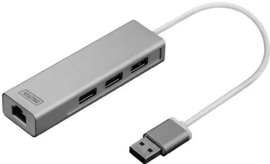 Digitus DA-70250-1 - Concentrateur 3 ports USB 3.0 et Adaptateur Gigabit LAN - 1