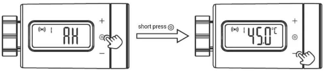 (•) | RH + - short press ○ (•) | 45.0°C + -
