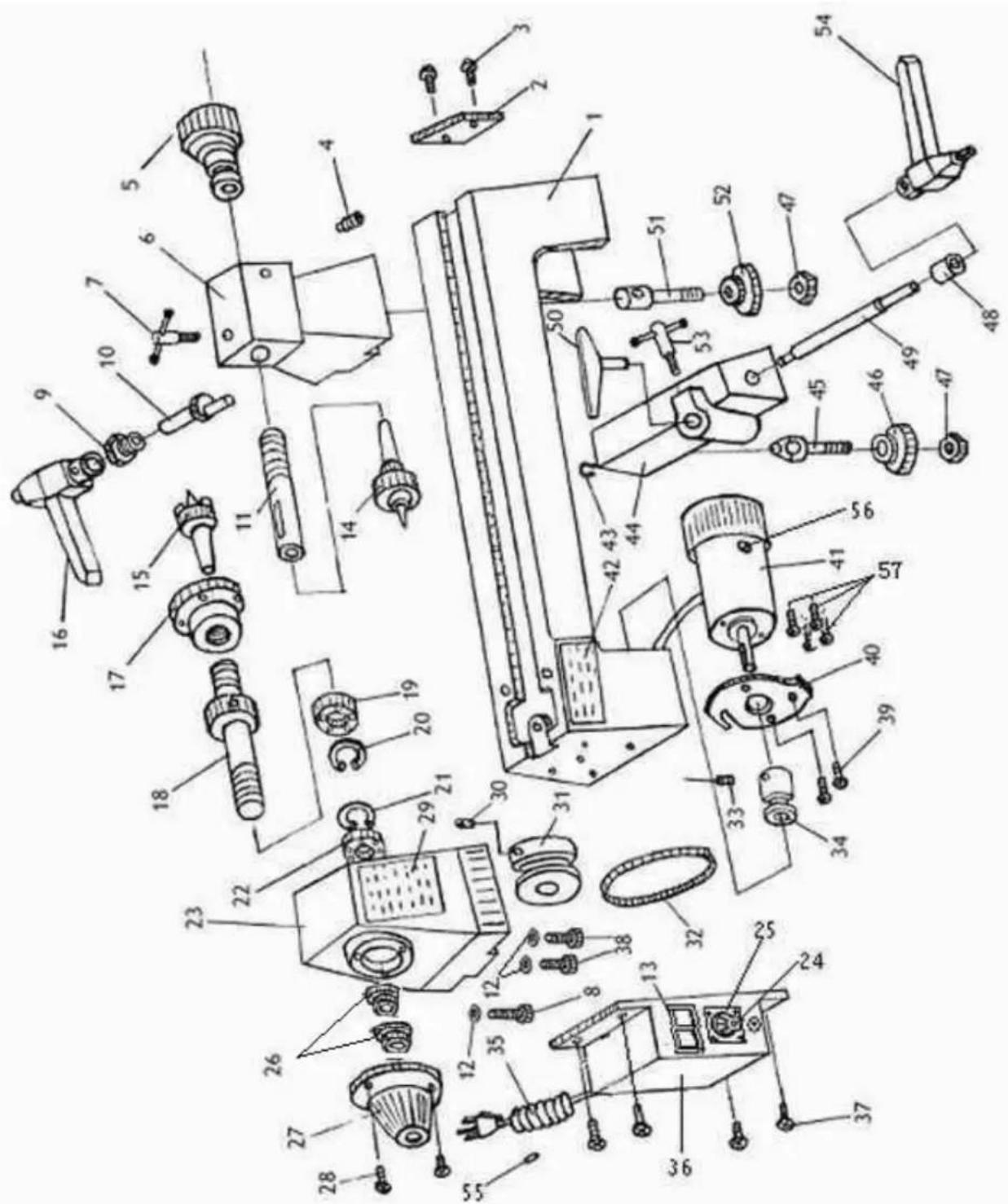 Holzmann D 300F - Explosionszeichnung / explosion drawing - 1