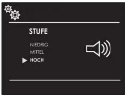 STUFE NIEDRIG MITTEL HOCH