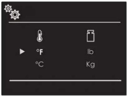 F °C lb Kg