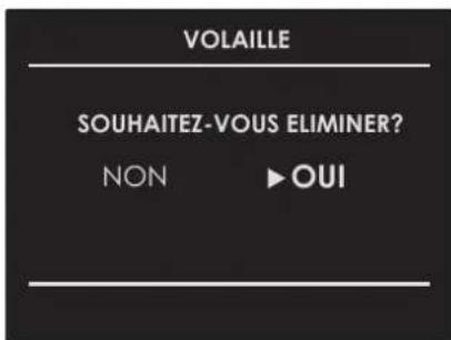 VOLAILLE SOUHAITEZ-VOUS ELIMINER? NON ► OUI