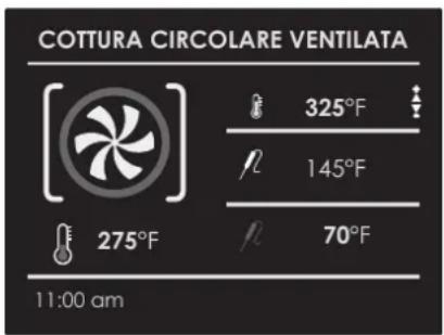 COTTURA CIRCOLARE VENTILATA 325°F 145°F 70°F 275°F 11:00 am