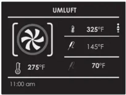 UMLuft 325°F 145°F 70°F 275°F 11:00 am