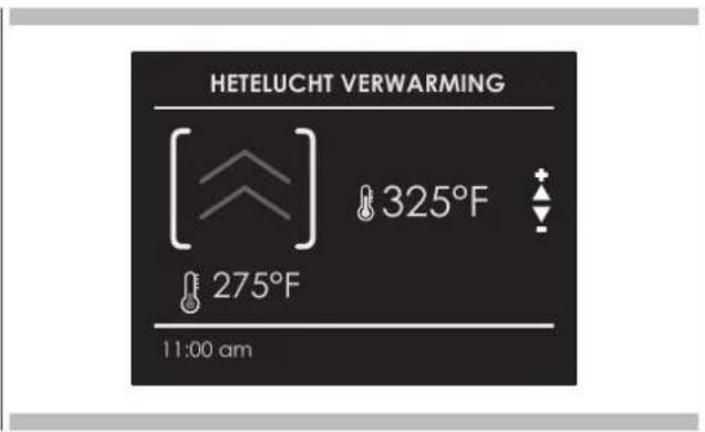 HETELUCHT VERWARMING [ ] 325°F 275°F 11:00 am