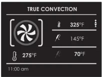 TRUE CONVECTION 325°F 145°F 70°F 275°F 11:00 am