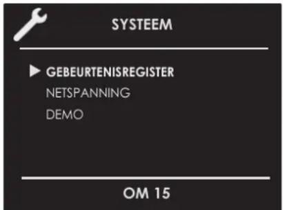 SYSTEEM ▶ GEBEURTENISREGISTER NETSPANNING DEMO OM 15