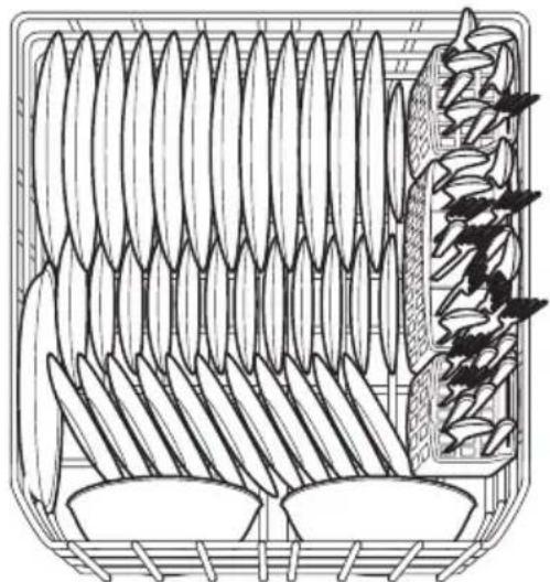 FRIGIDAIRE FDPH4316AW - Chargement du panier inférieur Les caractéristiques et l'apparence des paniers et du panier à ustensiles peuvent varier selon votre modèle. - 2