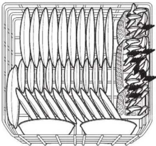 FRIGIDAIRE FDPH4316AB - Chargement du panier inférieur Les caractéristiques et l'apparence des paniers et du panier à ustensiles peuvent varier selon votre modèle. - 1