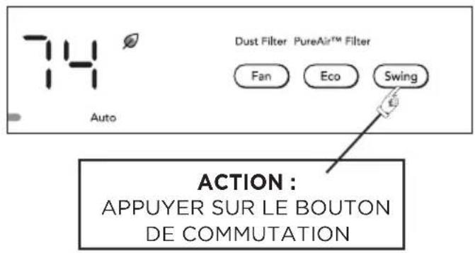 FRIGIDAIRE GHWQ125WD1 - POUR UTILISER LA FONCTION SWING : - 1
