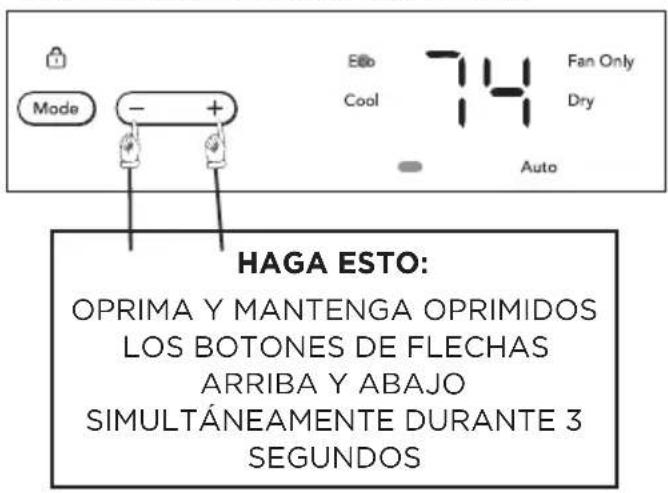 FRIGIDAIRE GHWQ125WD1 - PARACAMBIAR LA UNIDAD DE TEMPERATUREA EN LA PANTALLA: - 1