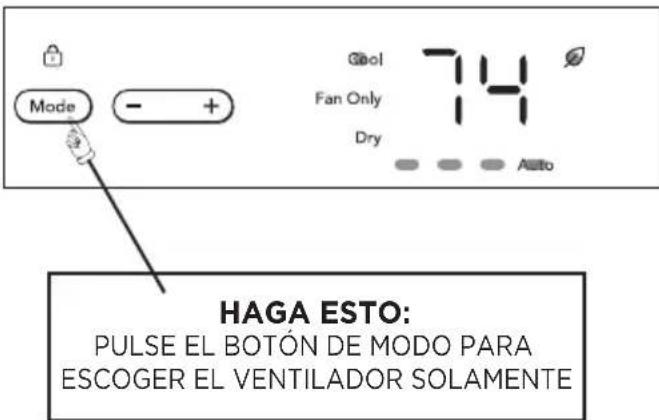 FRIGIDAIRE GHWQ125WD1 - PARA OPERAR EN EL MODO DE VENTILADOR SOLAMENTE - 1