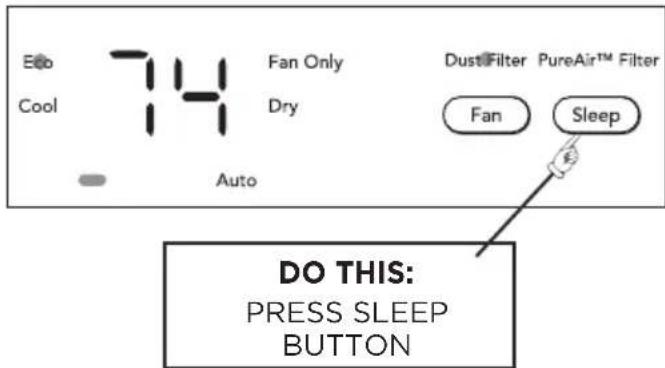 FRIGIDAIRE GHWQ125WD1 - SLEEP FEATURE: - 1