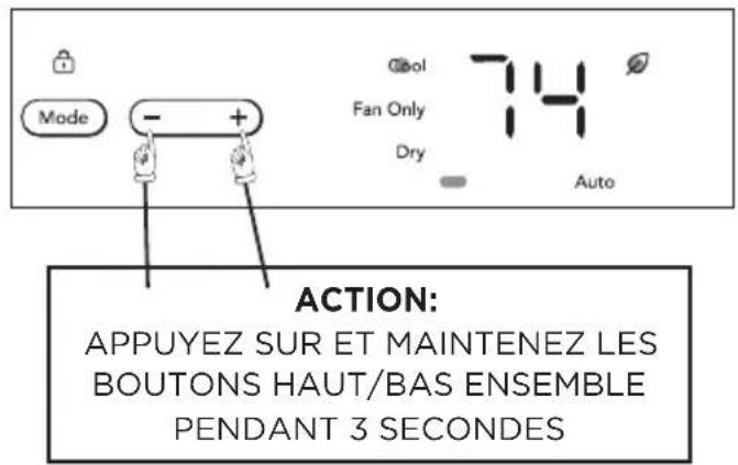 FRIGIDAIRE GHWQ125WD1 - POUR MODIFIER L'AFFICHAGE DE TEMPERATURE: - 1