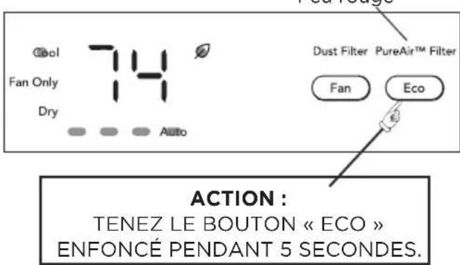 FRIGIDAIRE GHWQ125WD1 - L'INDICATEUR DU FILTRE PUREAIRTM: - 2