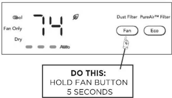 FRIGIDAIRE GHWQ125WD1 - CHECK DUST FILTER FEATURE: - 2