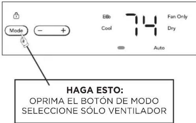 FRIGIDAIRE GHWQ125WD1 - PARA OPERAR SOLO EN MODO VENTILADOR: - 1