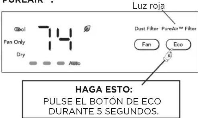 FRIGIDAIRE GHWQ125WD1 - REINICIAR LA LÁMPARA DE FILTRO PUREAIRTM: - 1