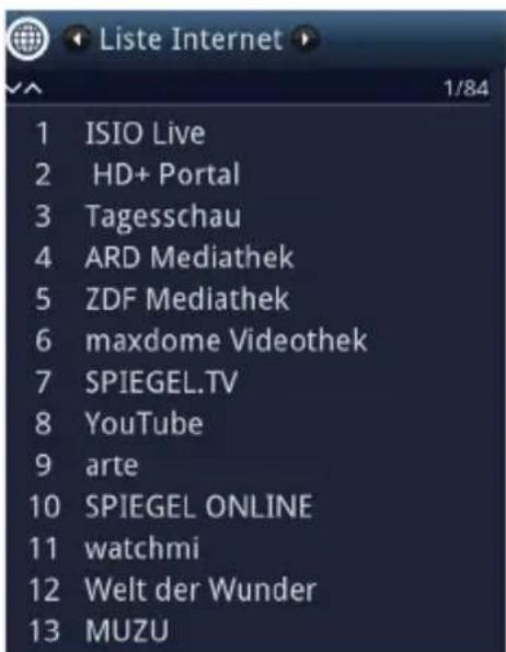 TECHNISAT Techniline 32 ISI 2 - Consultation de pages Internet via la liste de sites Internet - 1