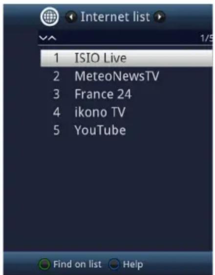 TECHNISAT Techniline 32 ISI 2 - Using the Internet list to call up websites - 1