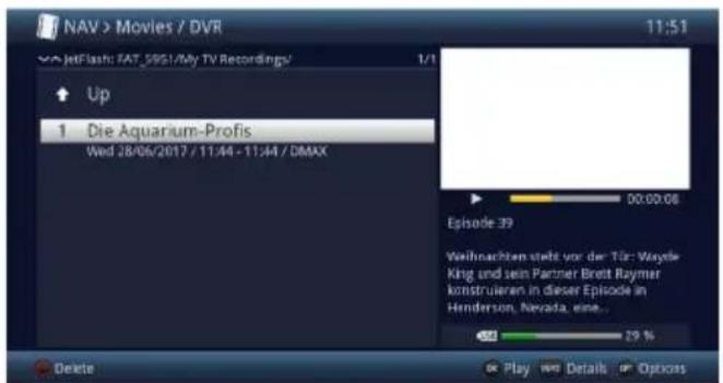 TECHNISAT Techniline 32 ISI 2 - Calling up the DVR Navigator / Starting DVR playback - 1