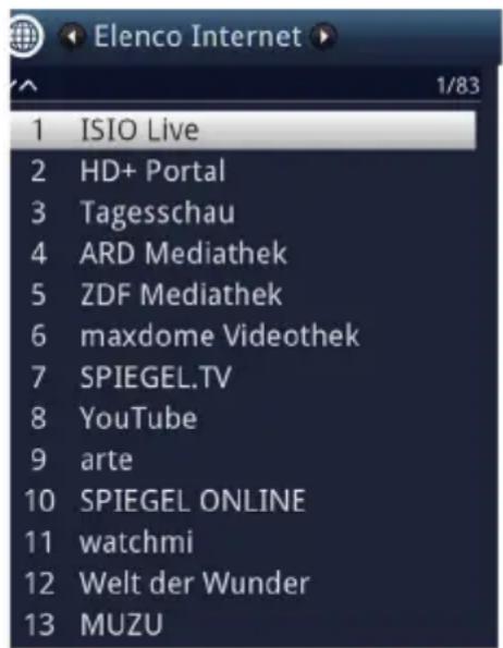 TECHNISAT Techniline 32 ISI 2 - Accesso a pagine Internet con l'elenco Internet - 1