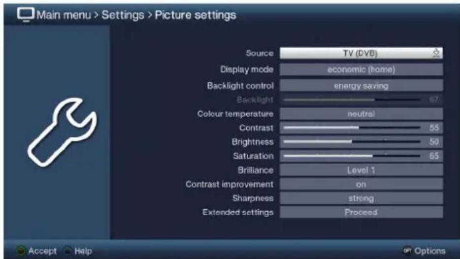 TECHNISAT Techniline 32 ISI 2 - Accesso al menu principale e navigazione nei menu / nelle funzioni - 5