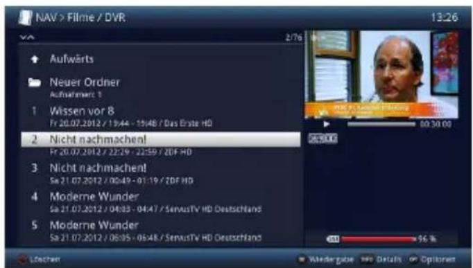 TECHNISAT Techniline 32 ISI 2 - Ouverture du navigateur DVR/ démarrage de la lecture DVR - 1