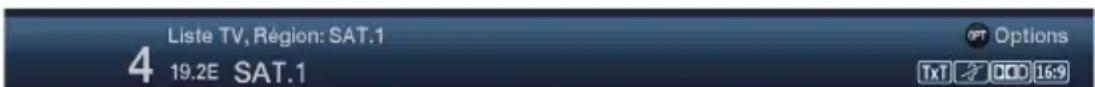 Liste TV, Région: SAT.1 4 19.2E SAT.1 Options TFT 000 16:9