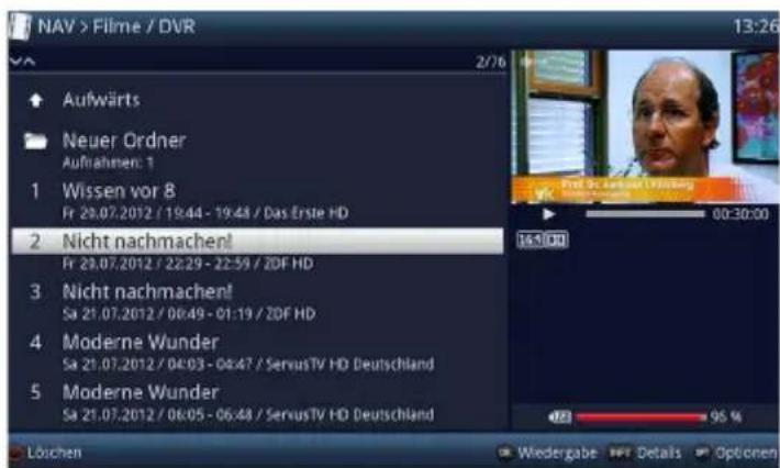 TECHNISAT Techniline 43 ISI - Accedere al navigatore DVR / avviare la riproduzione DVR - 1