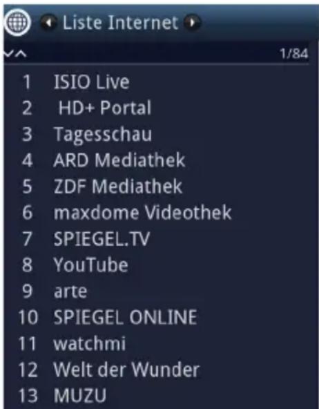 TECHNISAT Techniline 43 ISI - Consultation de pages Internet via la liste de sites Internet - 1