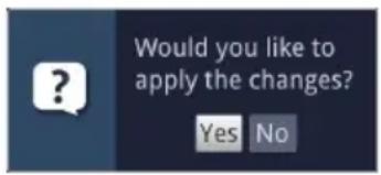 Would you like to apply the changes? Yes No