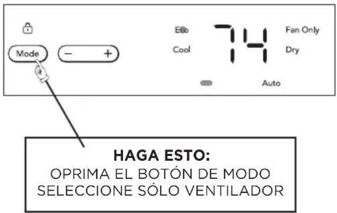 FRIGIDAIRE GHWQ105WD1 - PARA OPERAR SÓLO EN MODO VENTILADOR: - 1