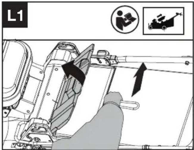 KRESS KC711.9 - Sådan tømmes græsopsamlingsposen (Se Fig. L1, L2) - 1