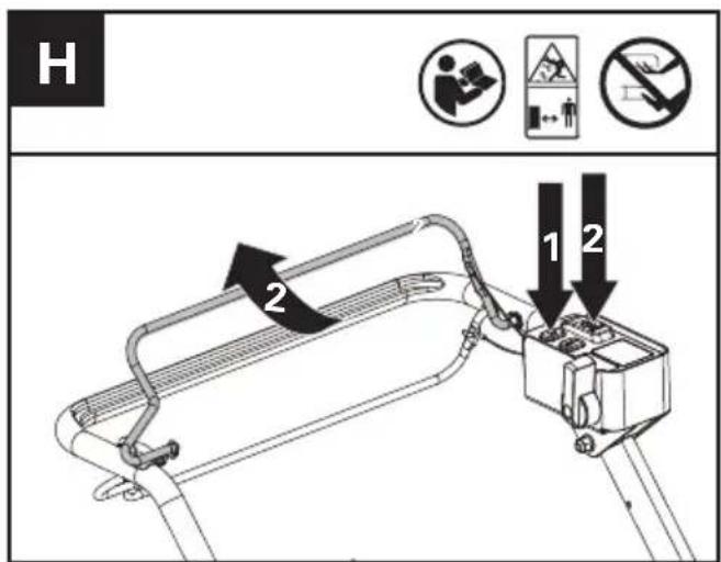 KRESS KC711.9 - Starting & Stopping the mower (See Fig. H) - 2