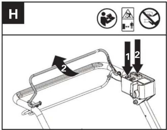 KRESS KC711.9 - SPUŠTĚNÍ A VYPNUTÍ SEKAČKY (VIZ OBR. H) - 2