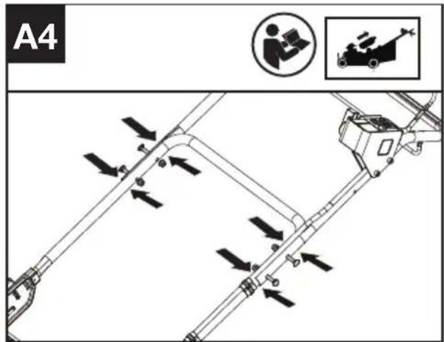 KRESS KC711.9 - Befestigen des unteren Griffs (Optionale Befestigung, falls erforderlich) (siehe Abb. A3). - 2